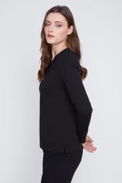 Chandail manches longues Cyc Coco Y Club, avec un zip au col. Idéal pour être porté sous un manteau, disponible en ivoire, marine ou noir.