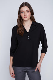 Chandail Col V avec Trois boutons