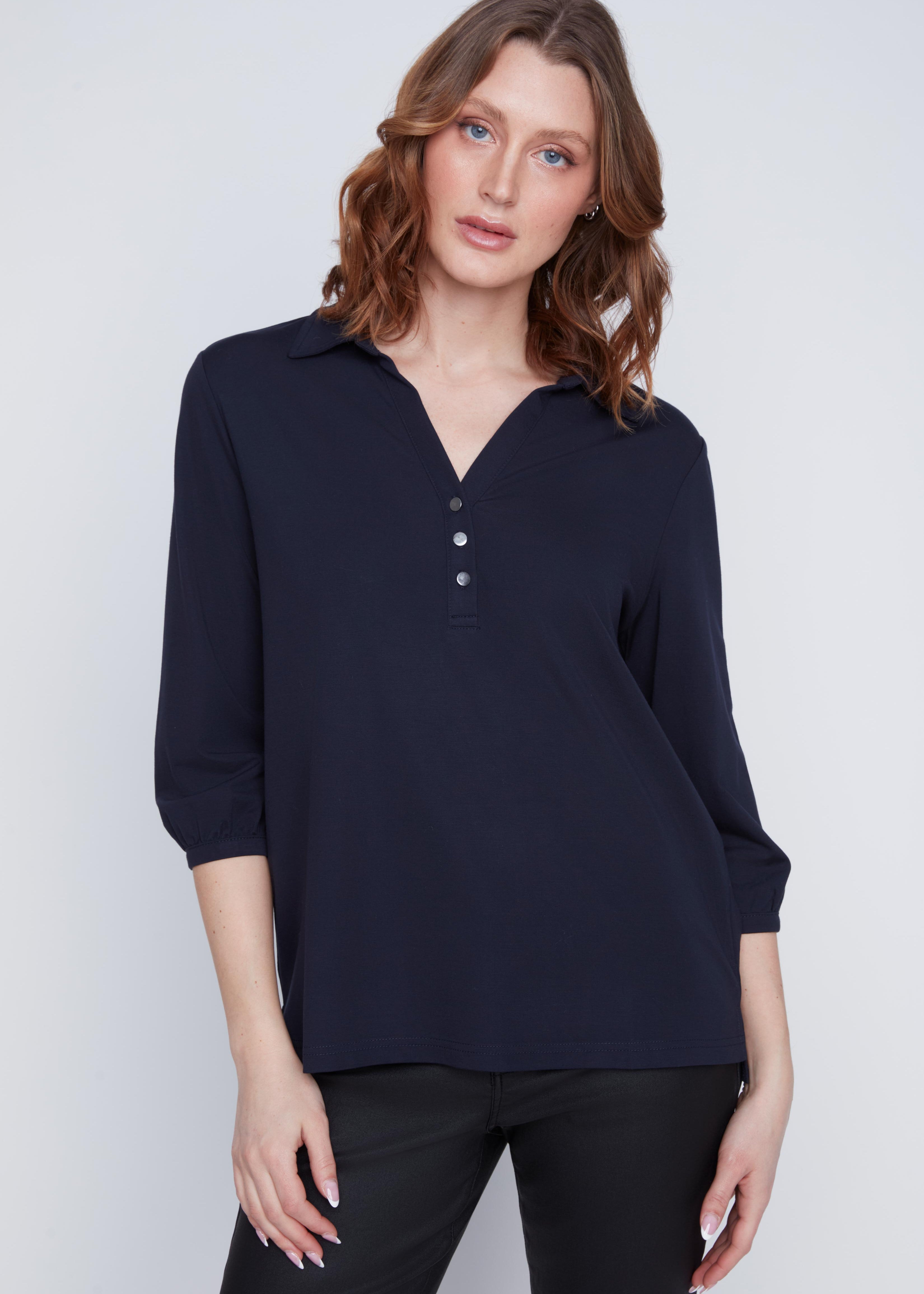 Chandail Col V avec Trois boutons