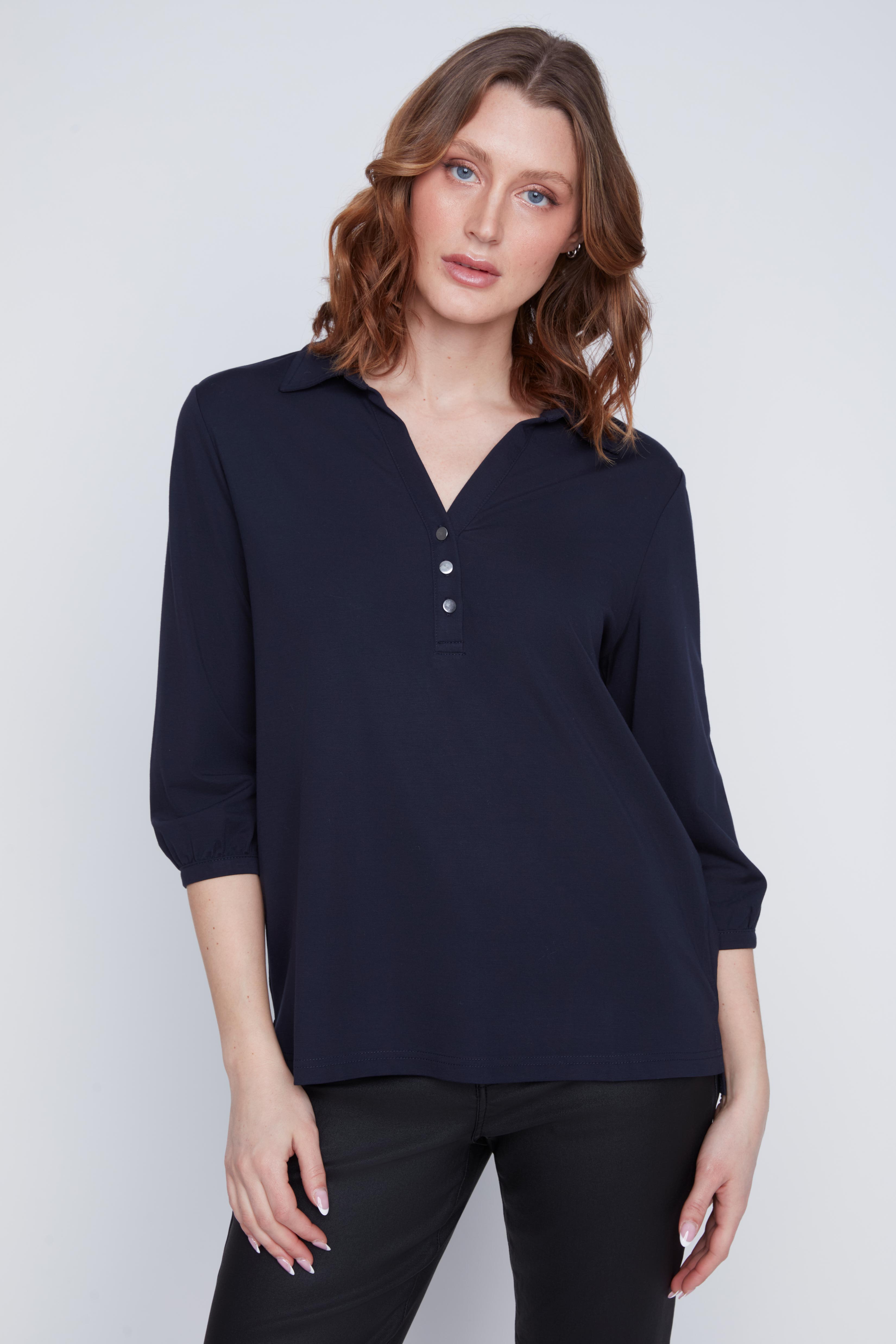 Chandail Col V avec Trois boutons