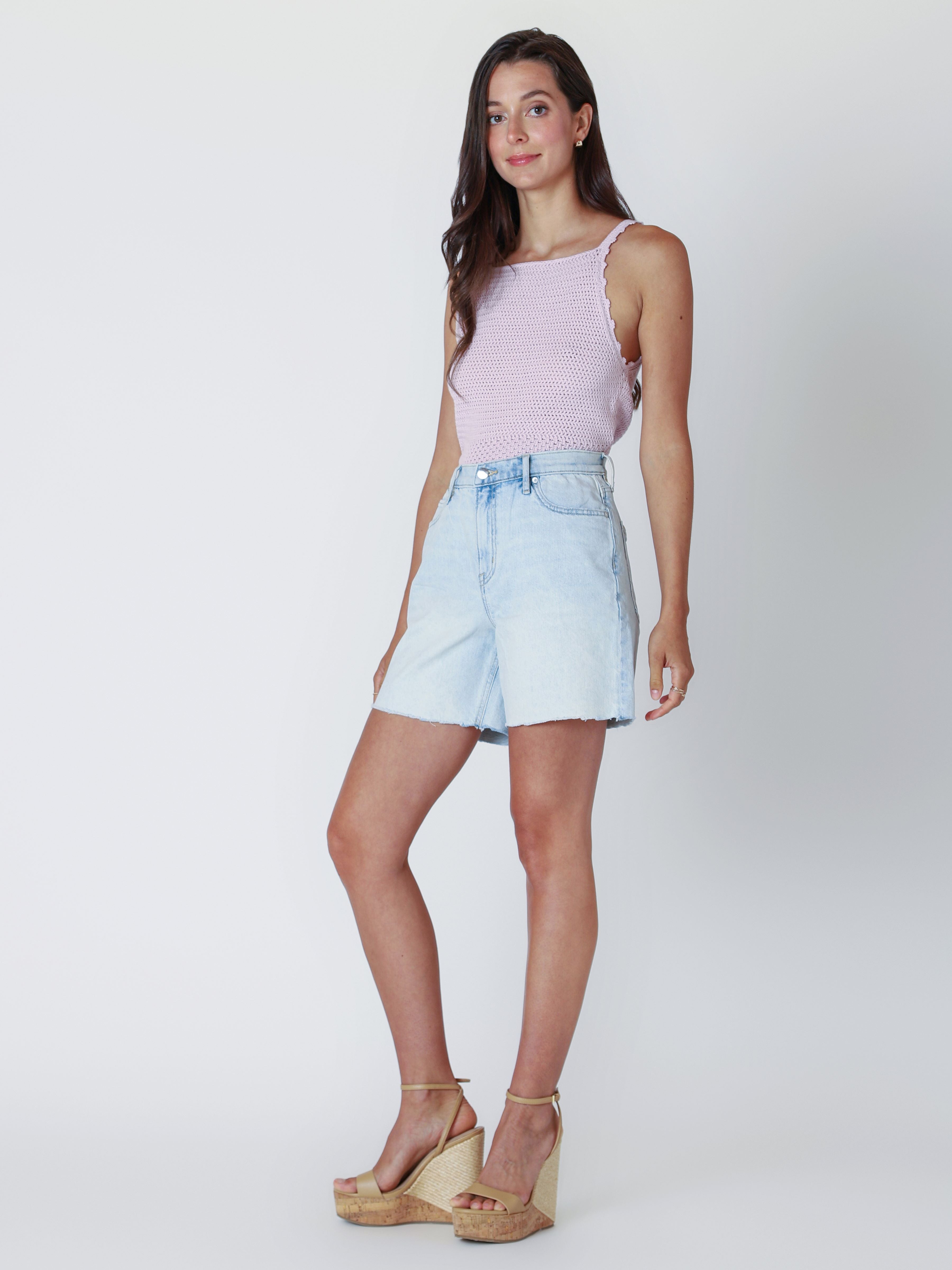 Shorts en Jeans Ourlet Éffiloché