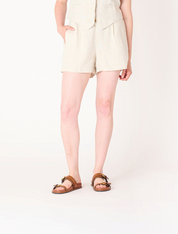Shorts Taille Élastique en Lin