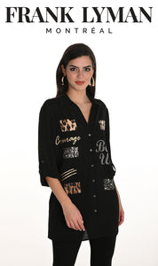 Blouse Tunique Avec Détails Léopard