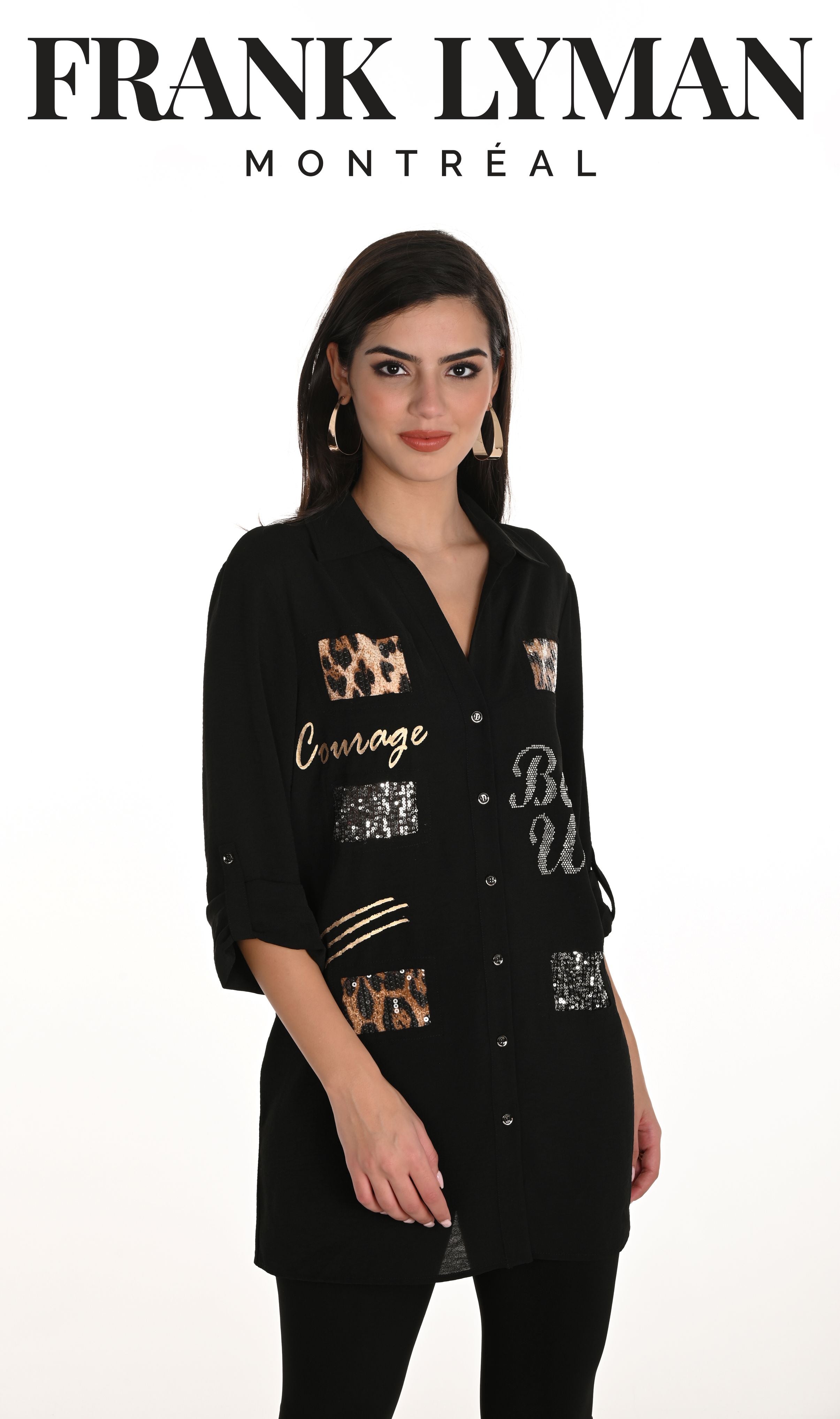 Blouse Tunique Avec Détails Léopard