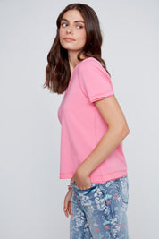 T-Shirt Col en V Uni