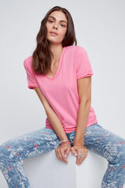 T-Shirt Col en V Uni