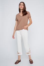 T-Shirt Col en V Uni