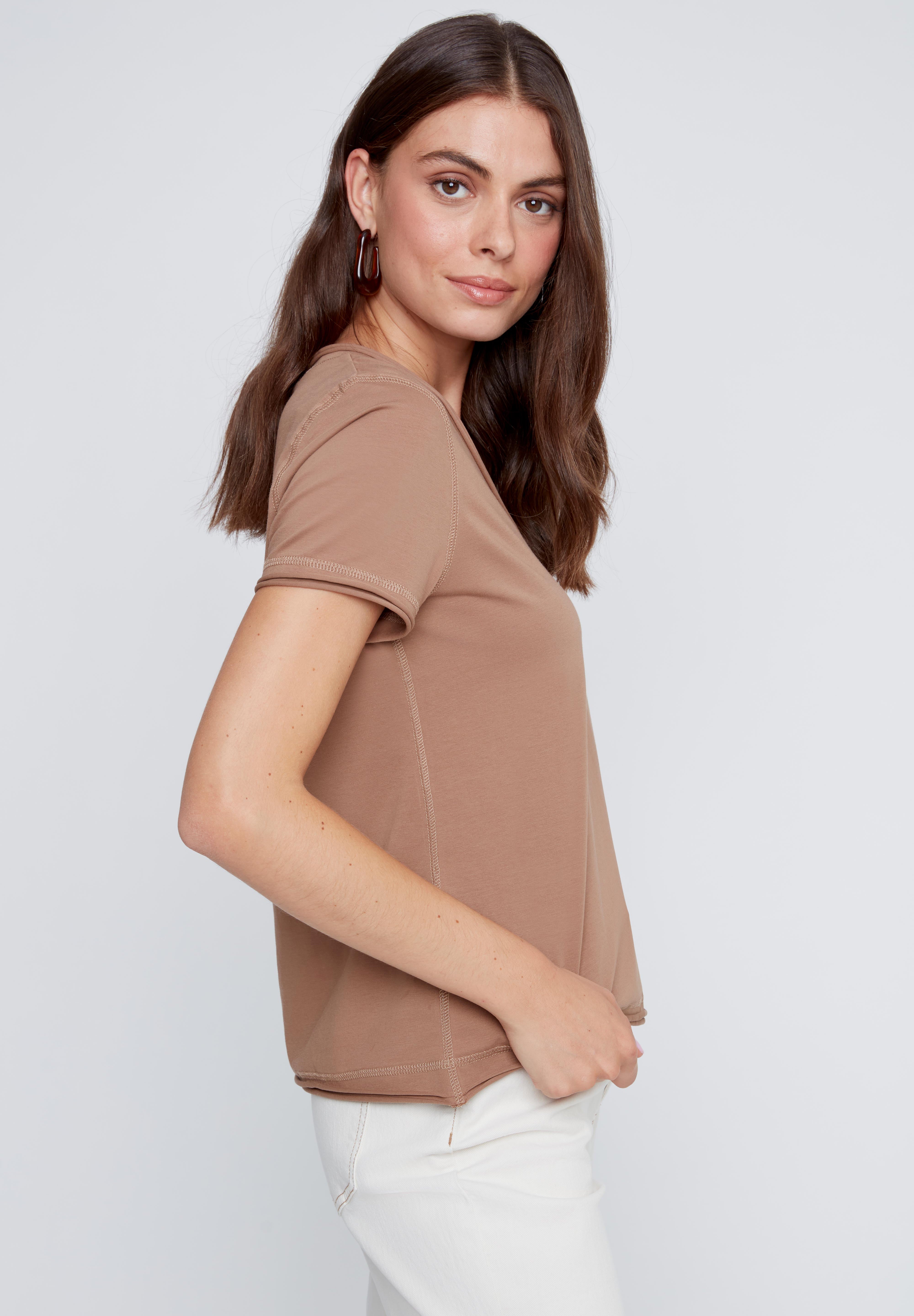 T-Shirt Col en V Uni