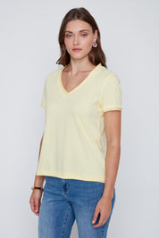 T-Shirt Col en V Uni