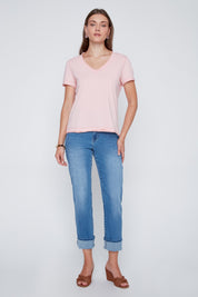 T-Shirt Col en V Uni