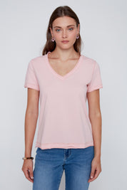 T-Shirt Col en V Uni