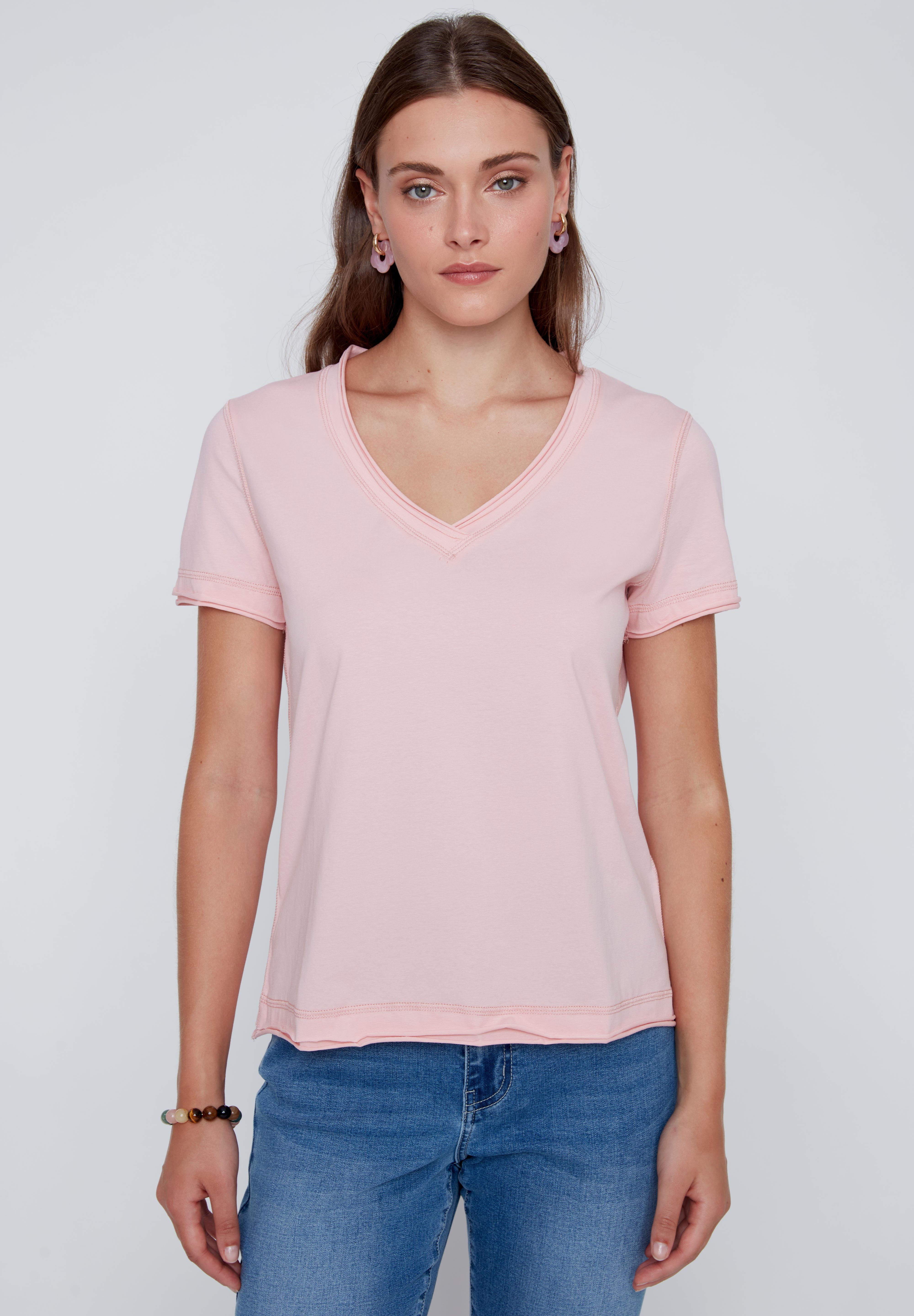 T-Shirt Col en V Uni