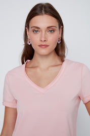 T-Shirt Col en V Uni