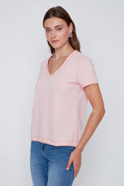 T-Shirt Col en V Uni