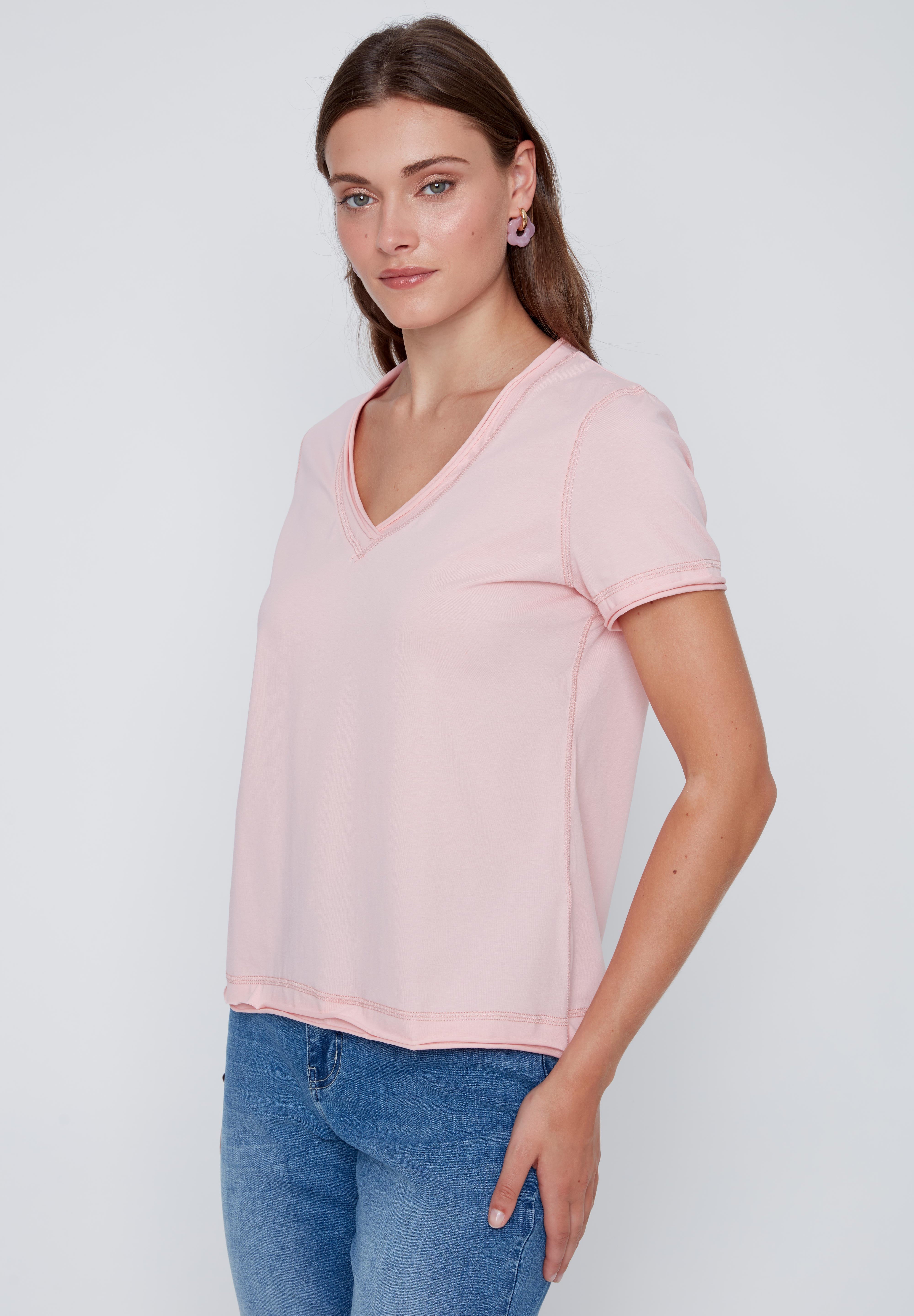 T-Shirt Col en V Uni