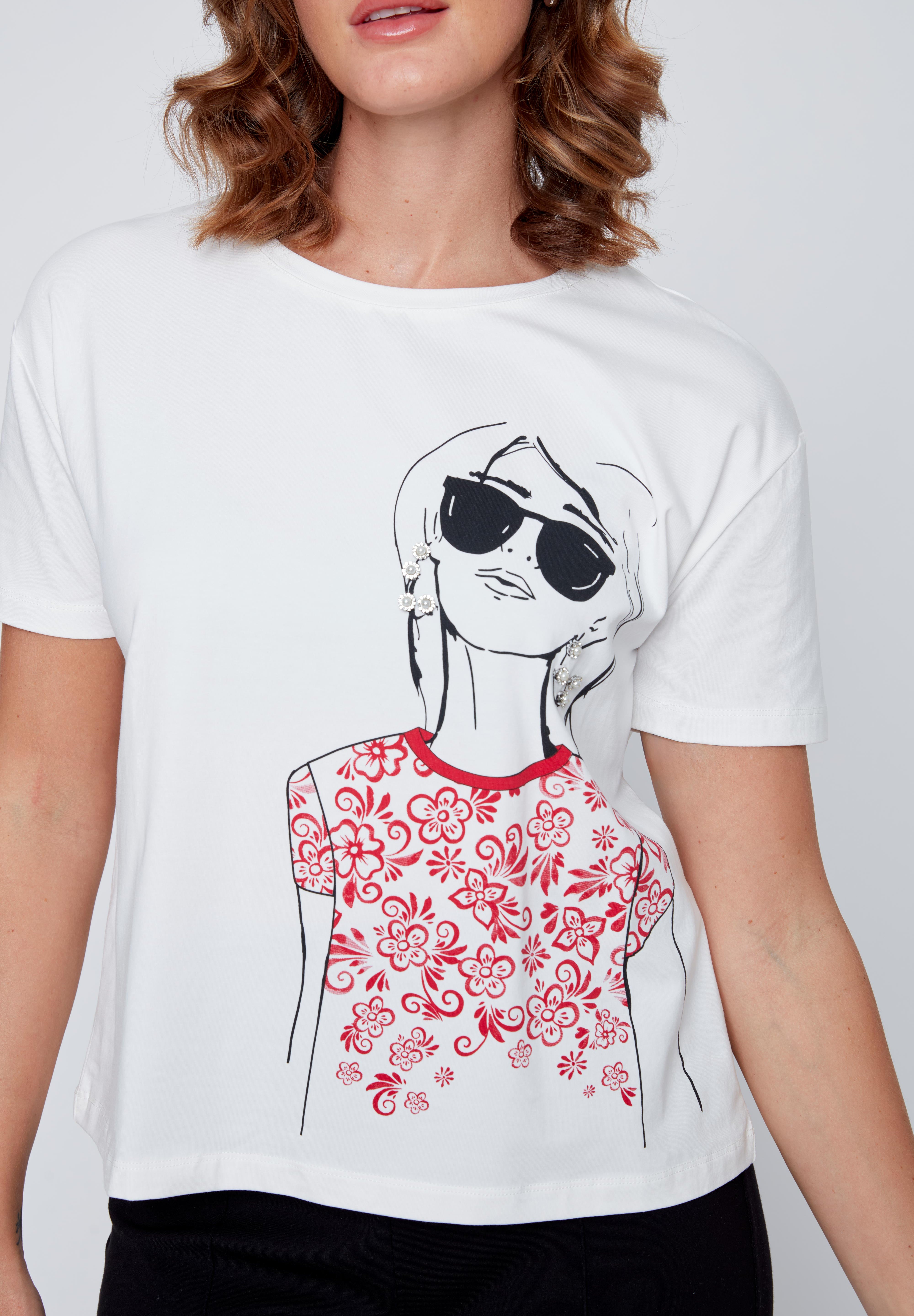 T-Shirt  Manches Courtes avec Imprimé de Femme