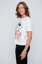 T-Shirt  Manches Courtes avec Imprimé de Femme