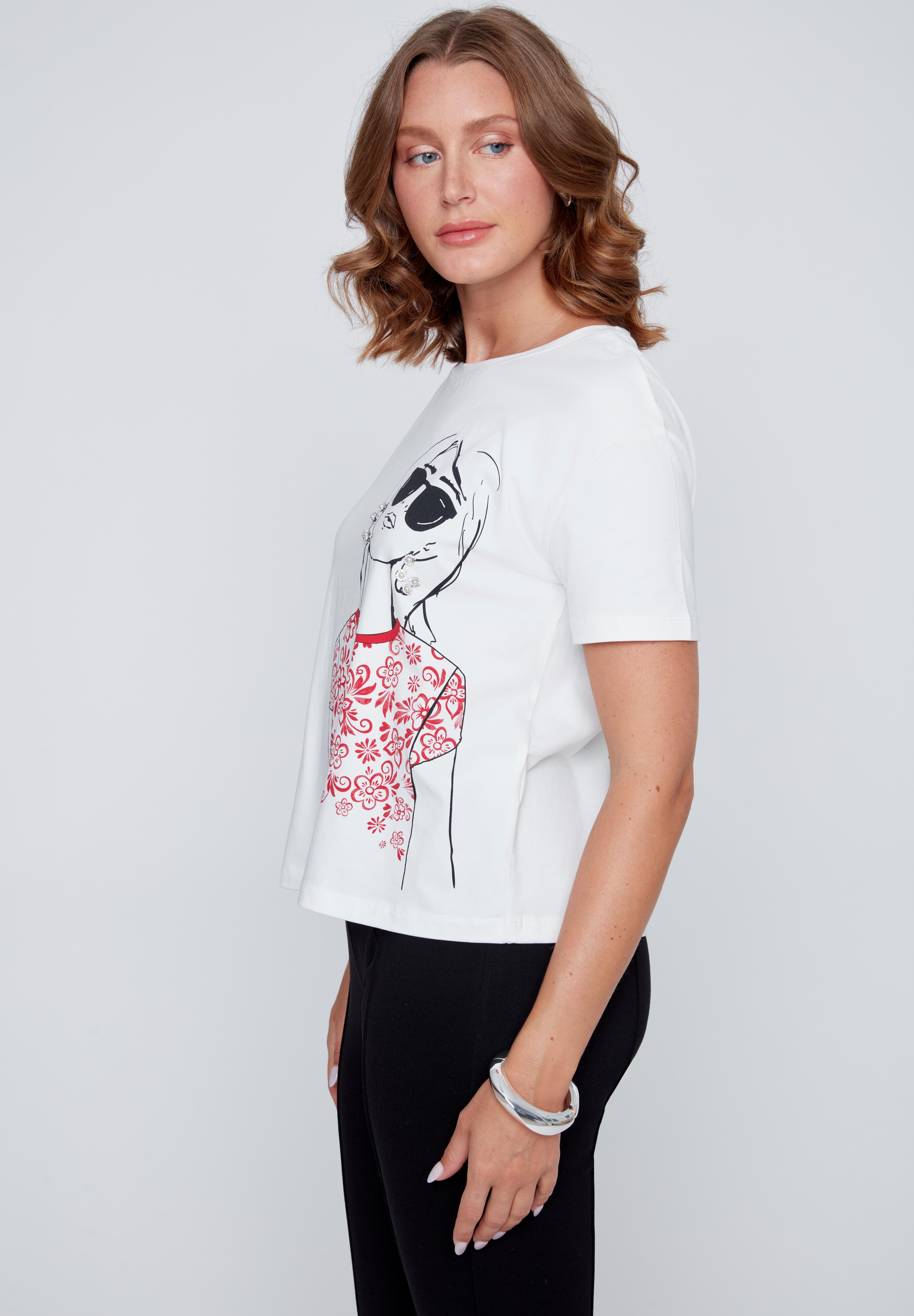 T-Shirt  Manches Courtes avec Imprimé de Femme