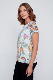 T-Shirt Imprimé Col en V