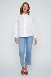 Chemisier Détail de Broderie Anglaise