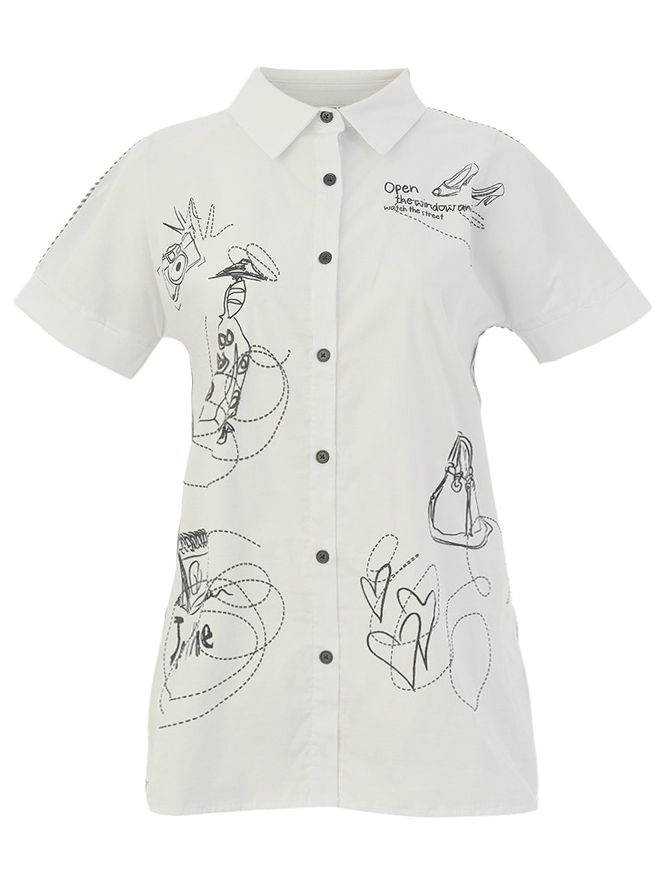 Blouse Tunique Manches Courtes Dos Rayé