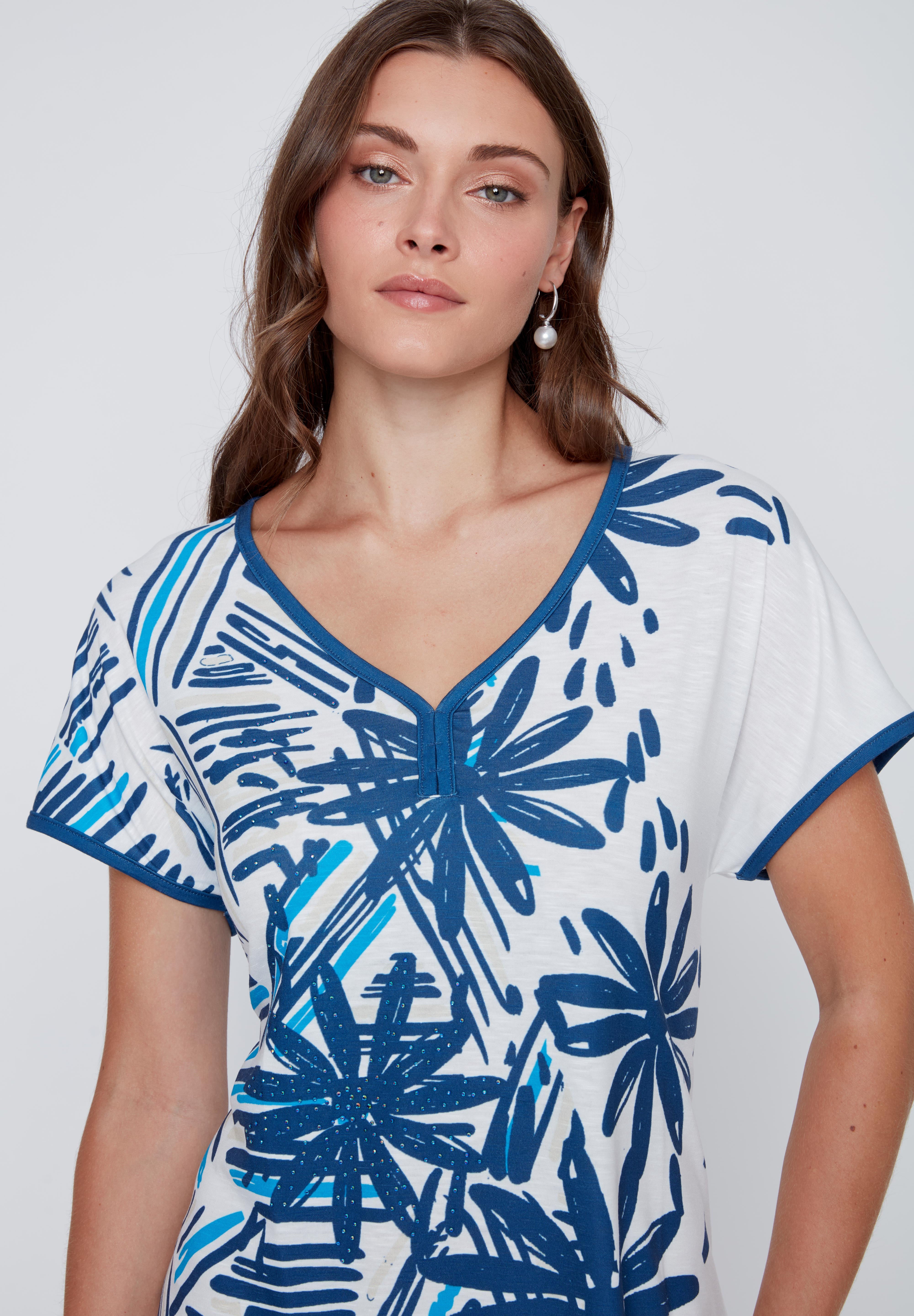 Robe Manche Courte Imprimée de Palmiers