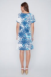 Robe Manche Courte Imprimée de Palmiers