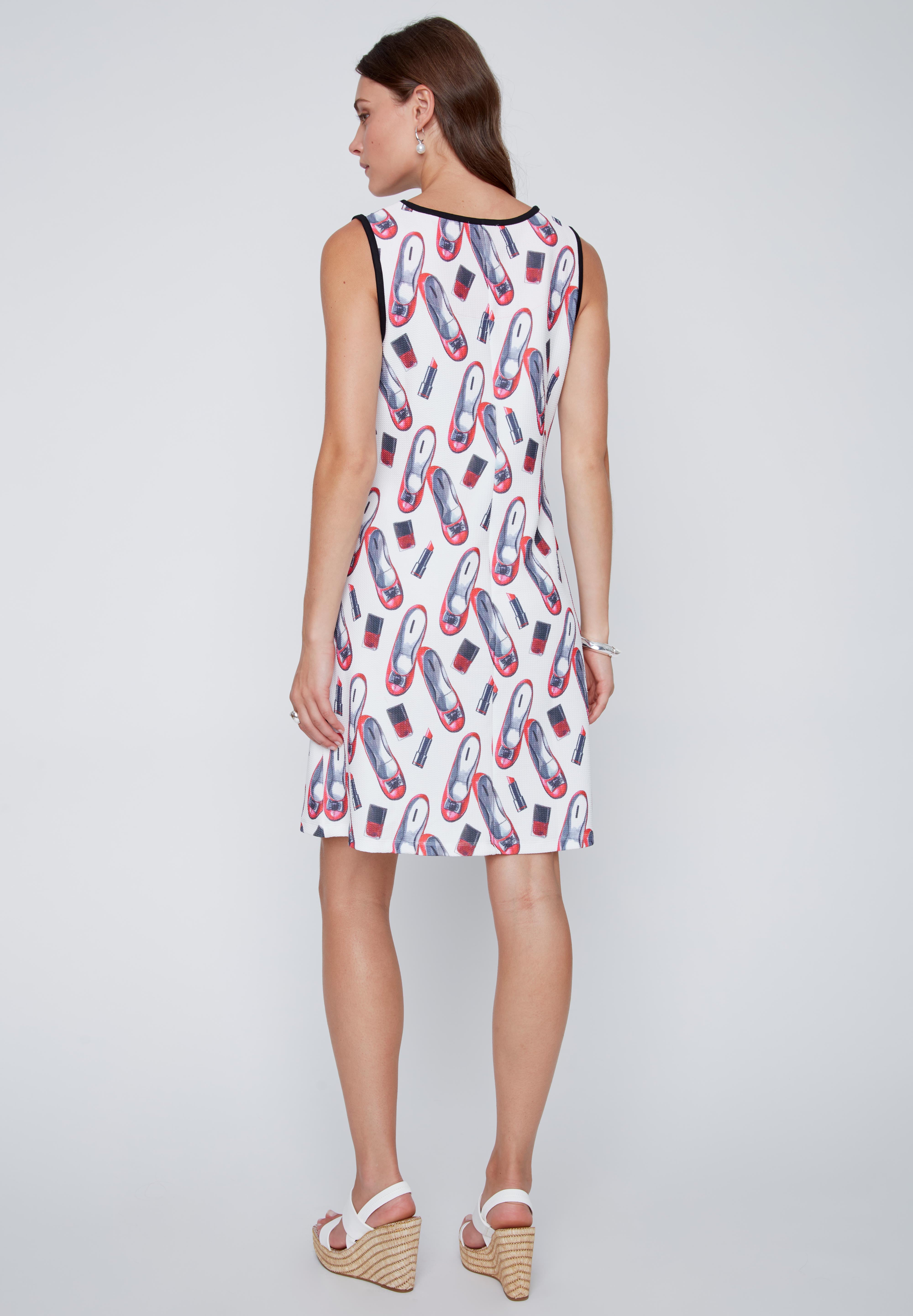 Robe sans Manche Imprimé de Souliers Ballerines