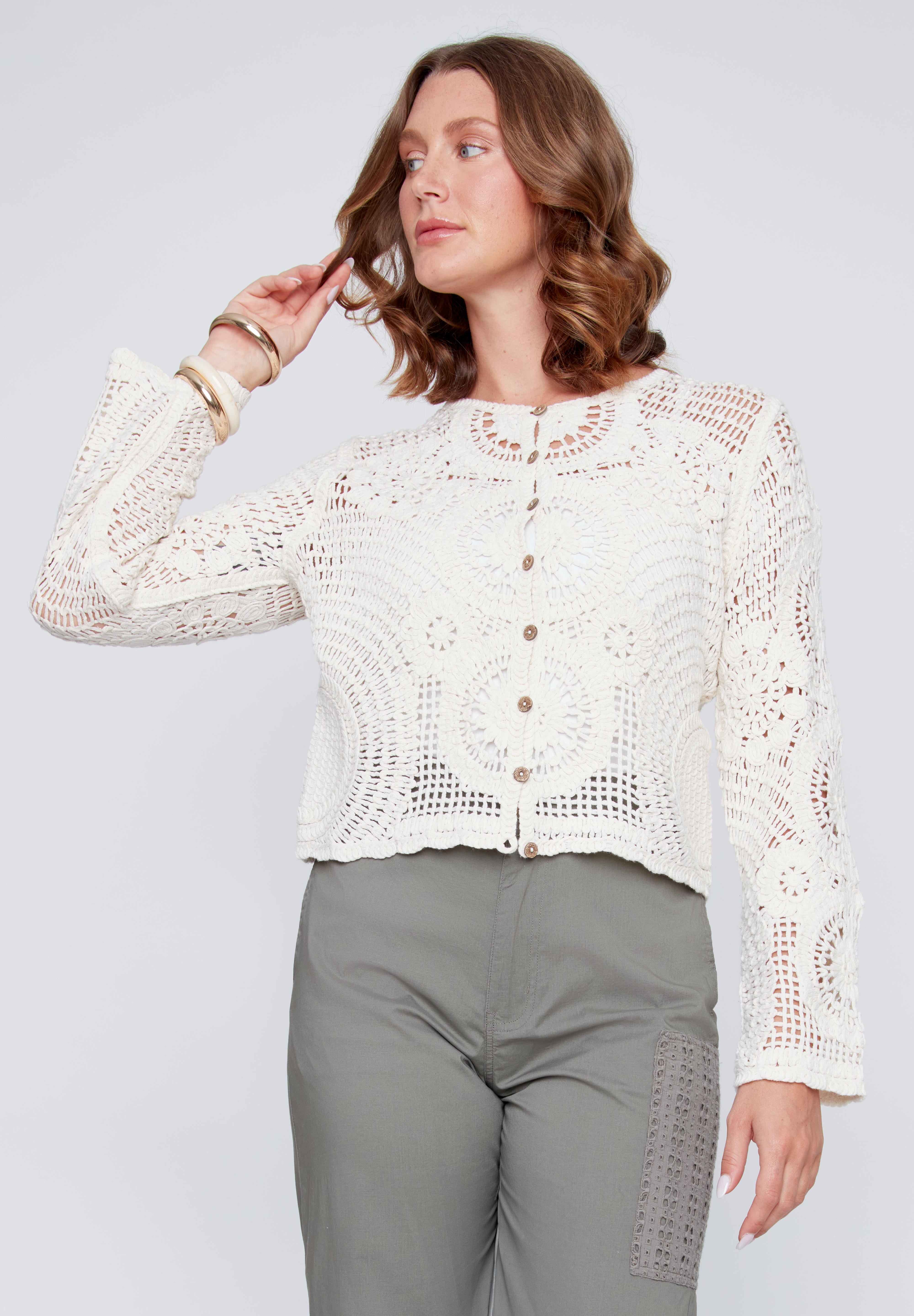 Cardigan en Crochet Ajouré