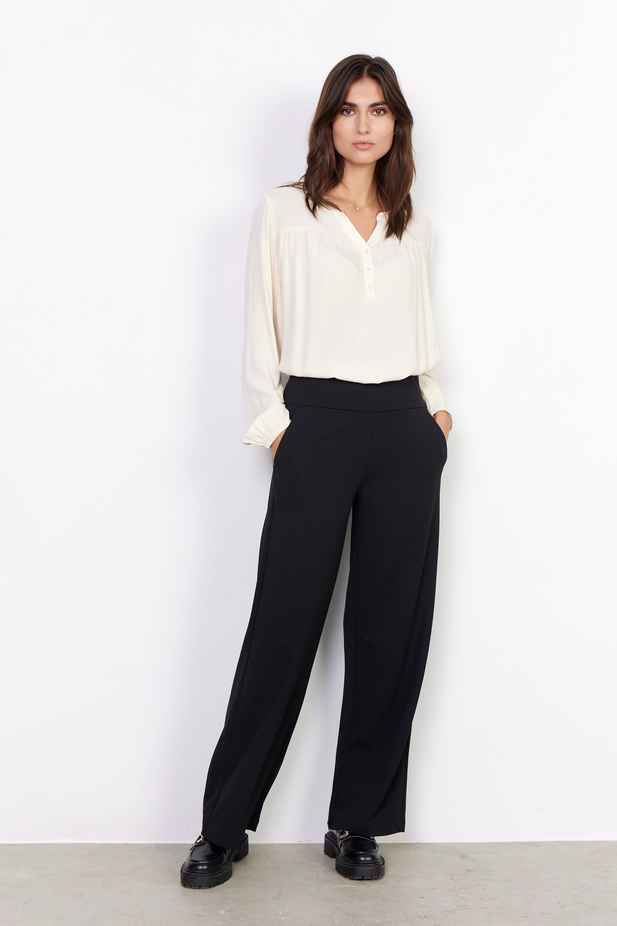Pantalon Bande Large Infroissable