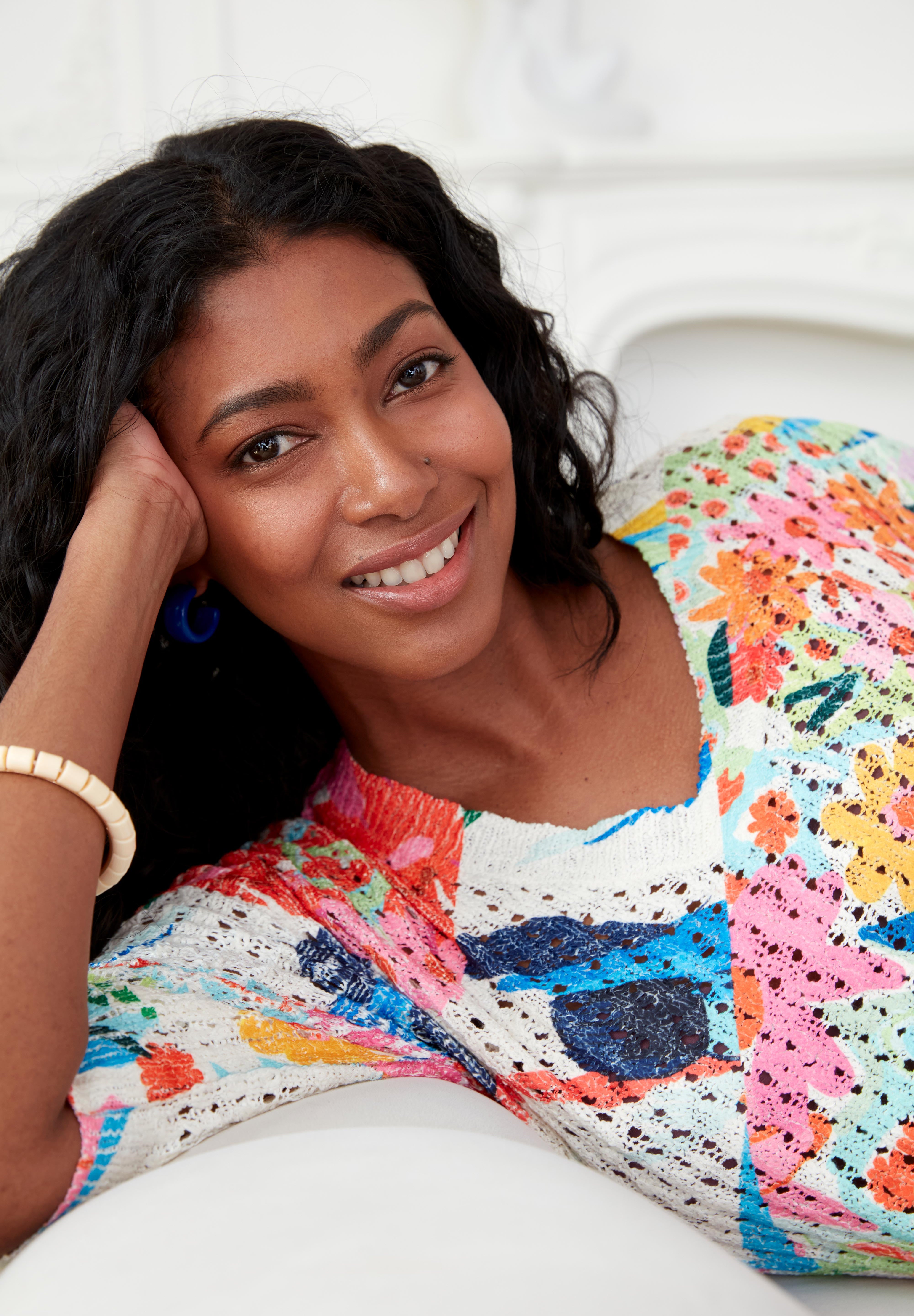 Chandail en tricot Col en V Imprimé