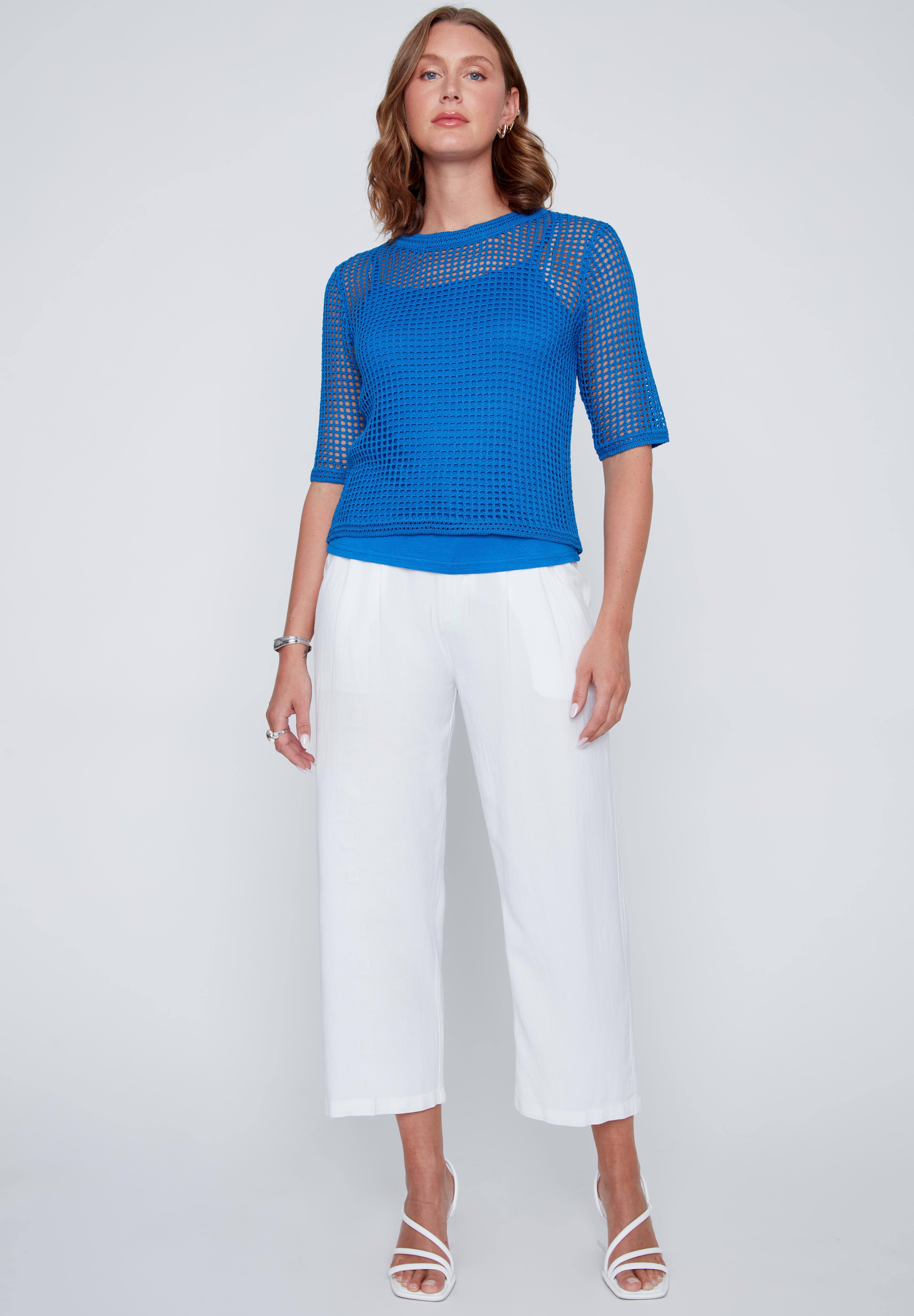 Chandail Mèche en Tricot Manche au Coude