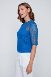 Chandail Mèche en Tricot Manche au Coude