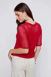 Chandail Mèche en Tricot Manche au Coude