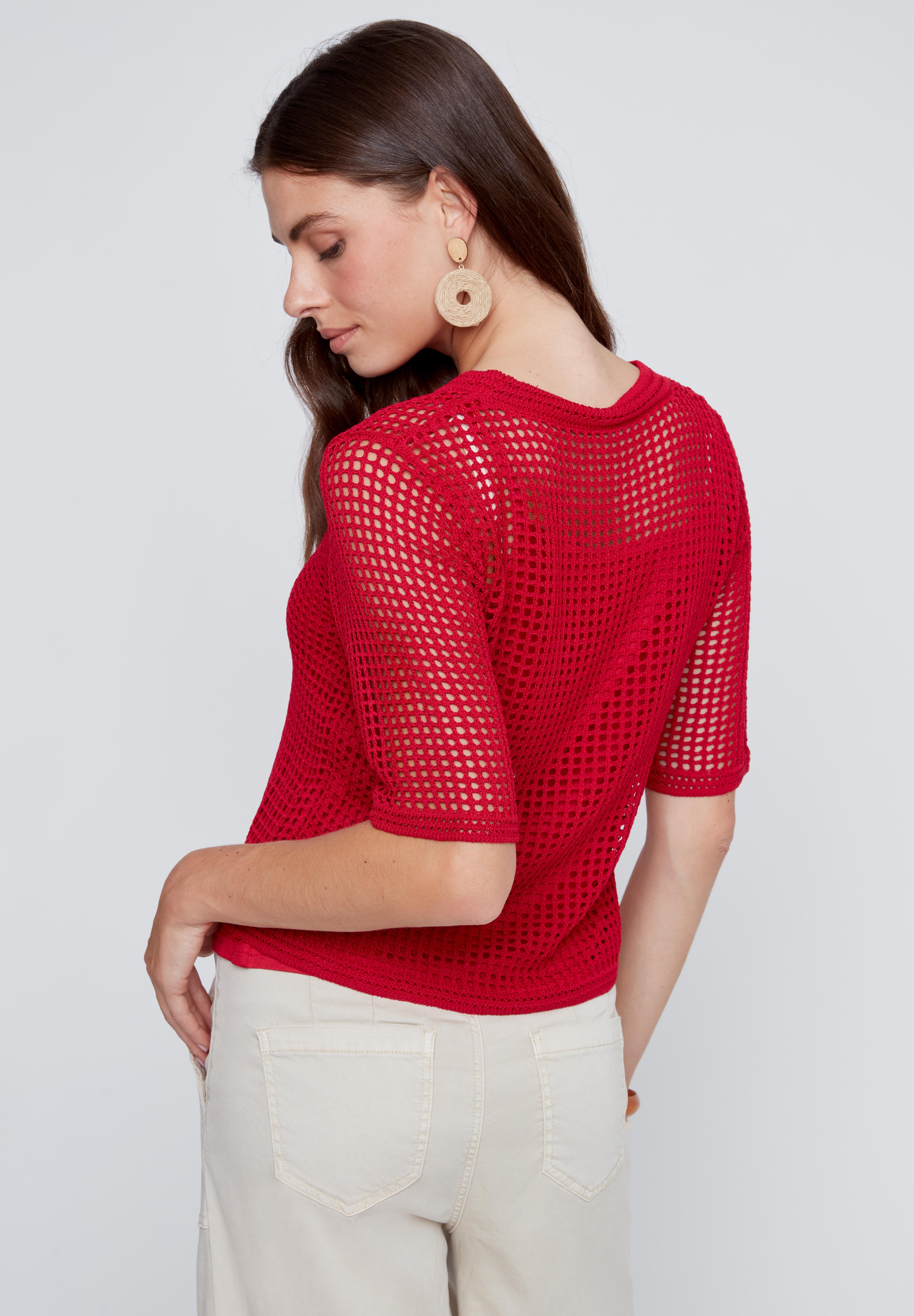 Chandail Mèche en Tricot Manche au Coude