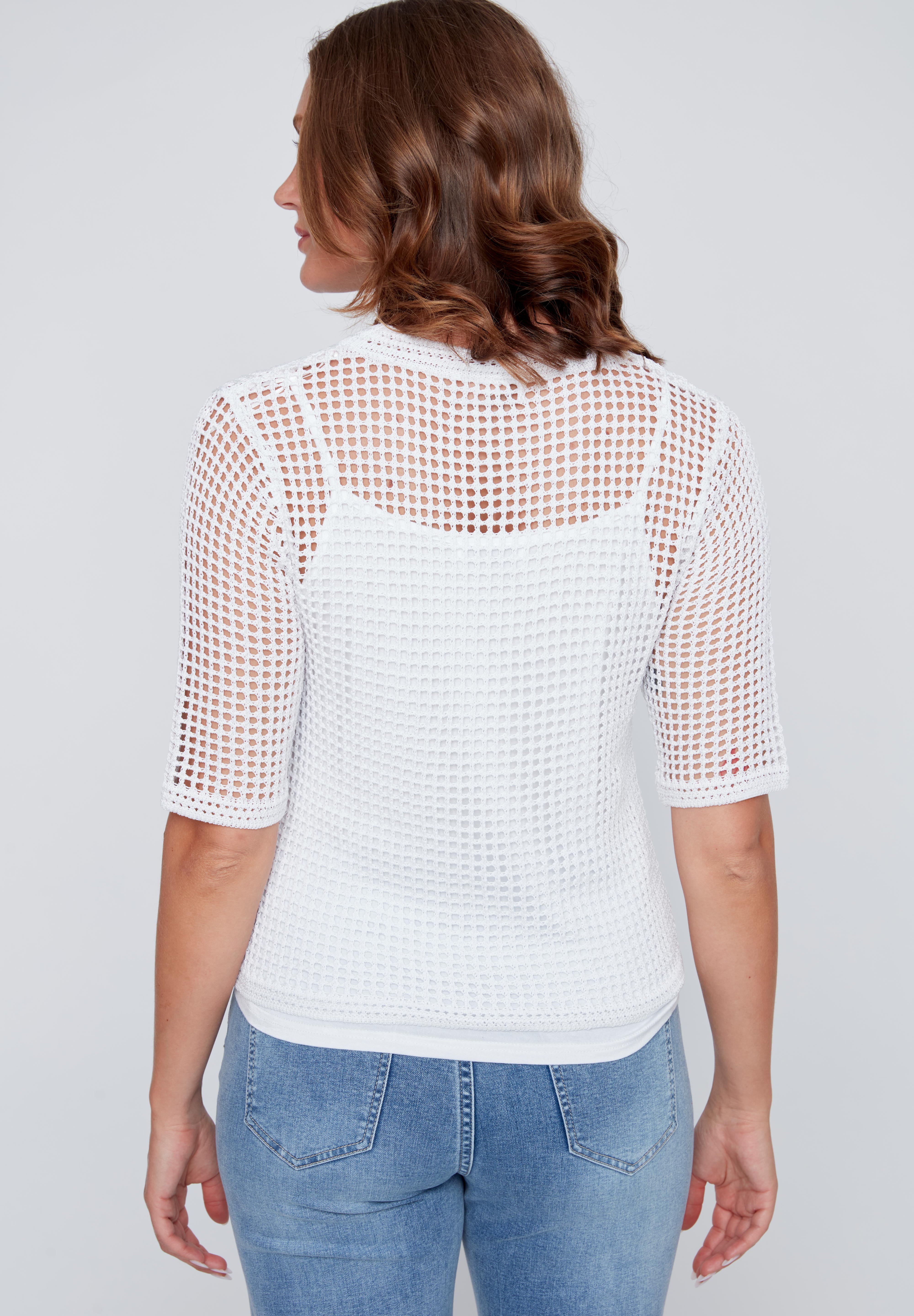 Chandail Mèche en Tricot Manche au Coude