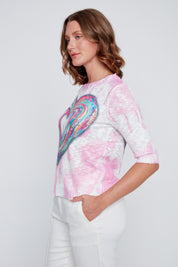 Chandail Coeur Manche au Coude en Tricot