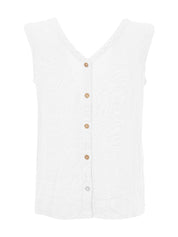 Camisole Réversible 100% Lin avec Boutons dans le Dos
