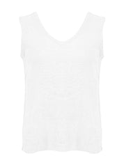 Camisole Réversible 100% Lin avec Boutons dans le Dos