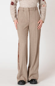 Pantalon Large en Tricot à Carreaux