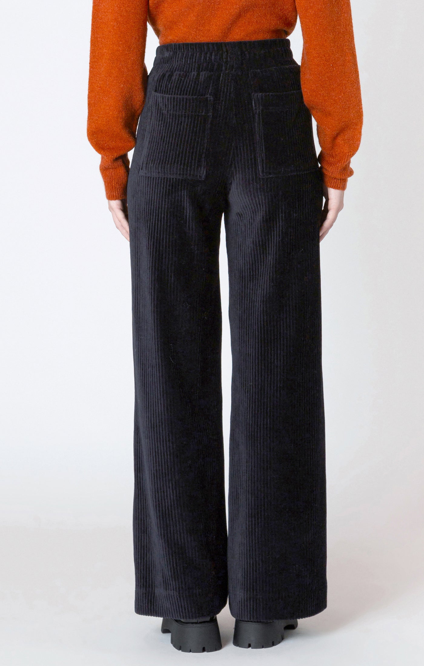 Pantalon en Velours Côtelé à Jambe Large