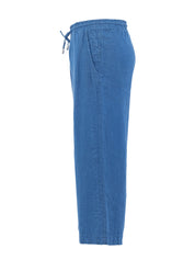 Pantalon Cheville Jambe Large en Lin