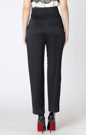 Pantalon en Satin à Jambe Droite