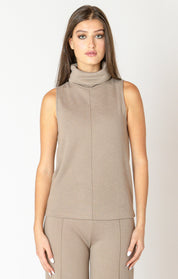 Haut à Col Roulé avec Détails de Couture
