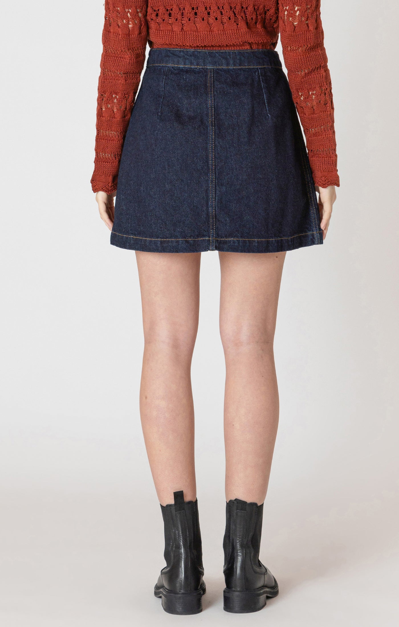 Jupe en Denim à Boutons Devant