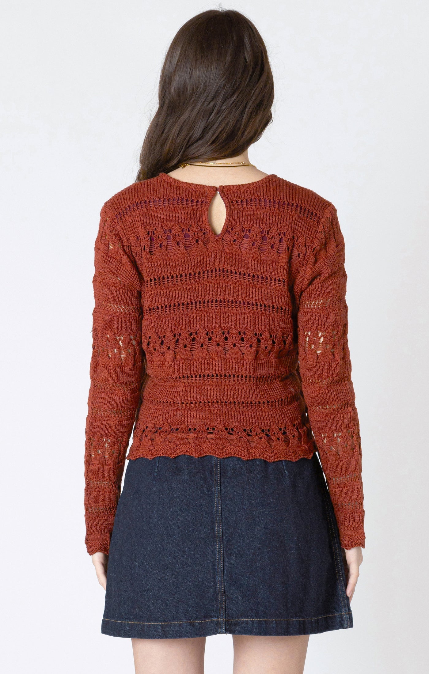 Top en Crochet à Ourlet Ondulé