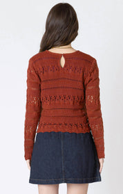 Top en Crochet à Ourlet Ondulé