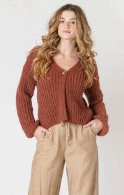 Cardigan en Tricot à un Seul Bouton