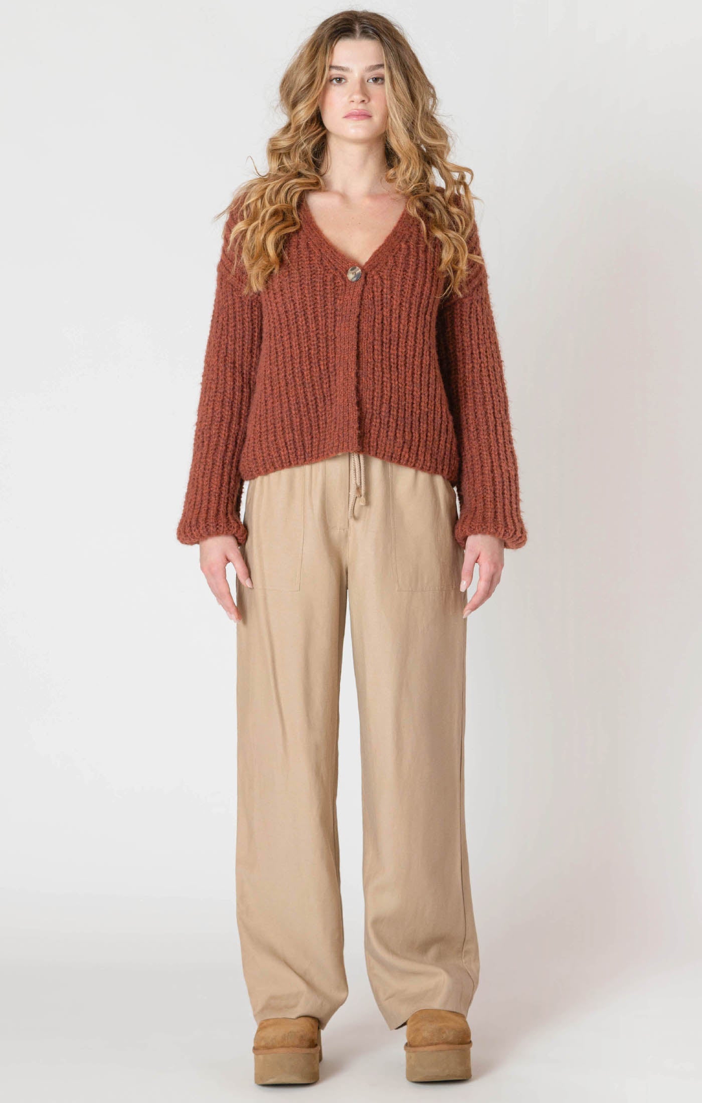 Cardigan en Tricot à un Seul Bouton