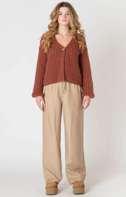 Cardigan en Tricot à un Seul Bouton